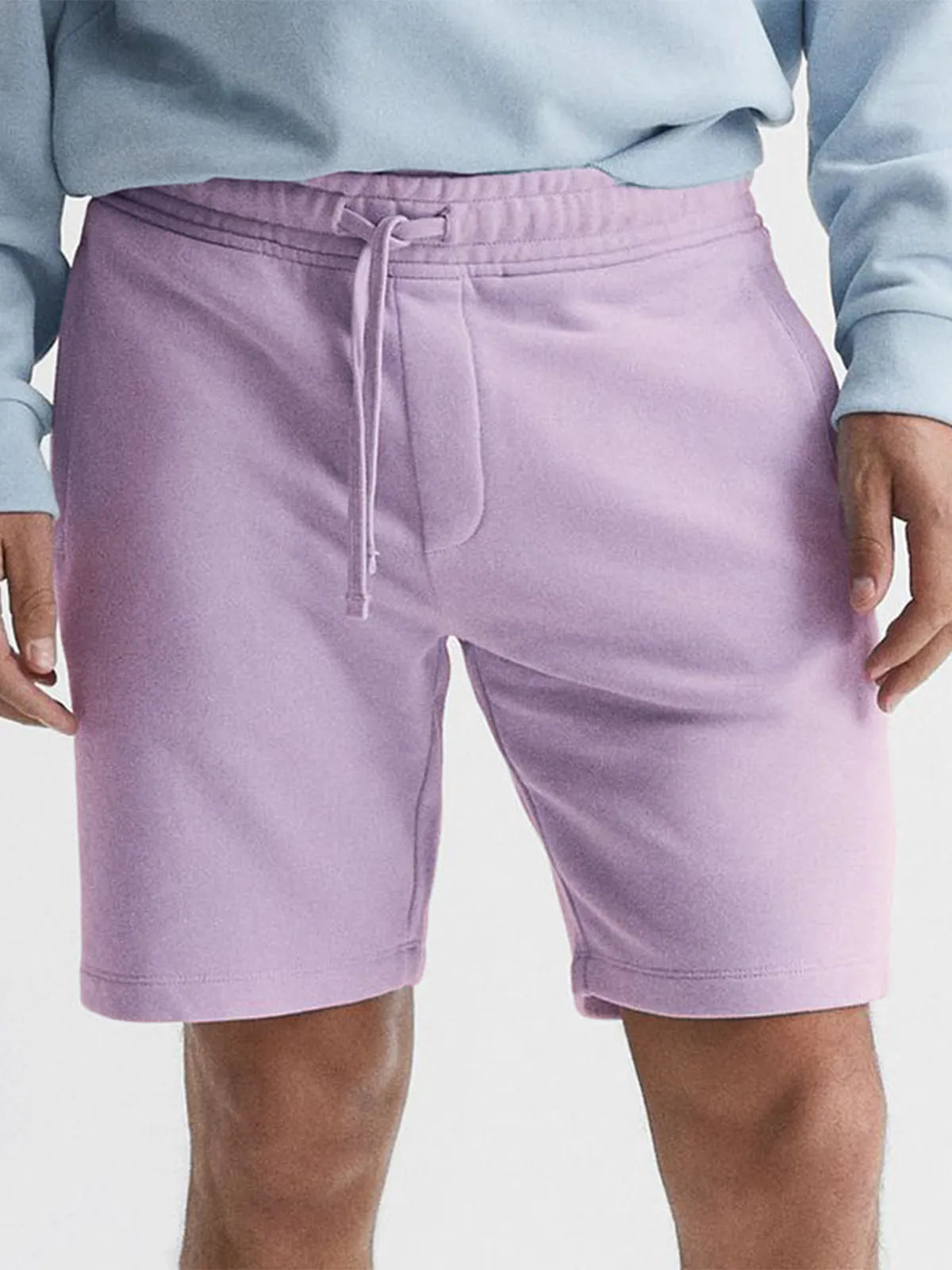 Men's Stylish Drawstring Dye Casual Cropped Shorts with Side Pockets