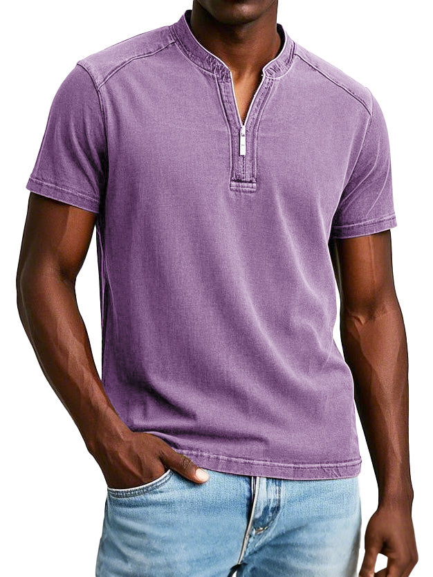 Men's Fashion Vintage Distressed Short Sleeve Henley Shirt