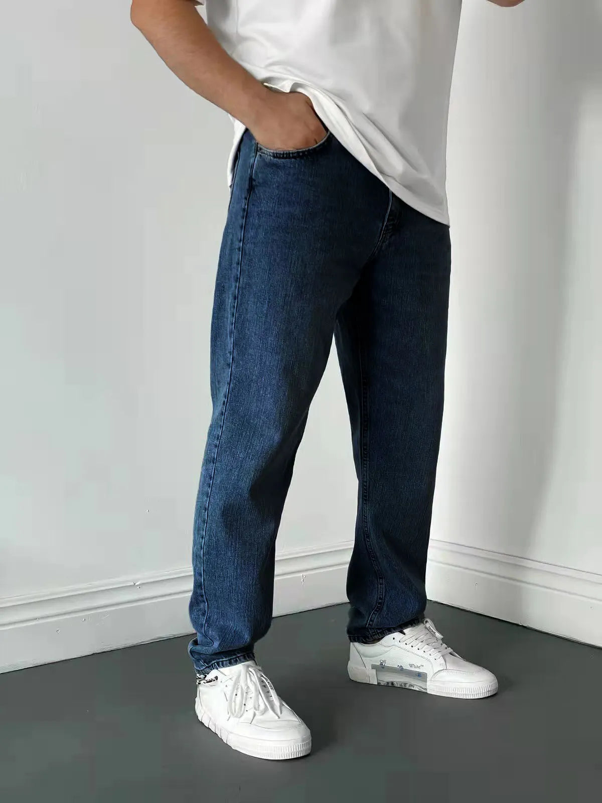 Men's Casual Fashion Multicolor Long Jeans