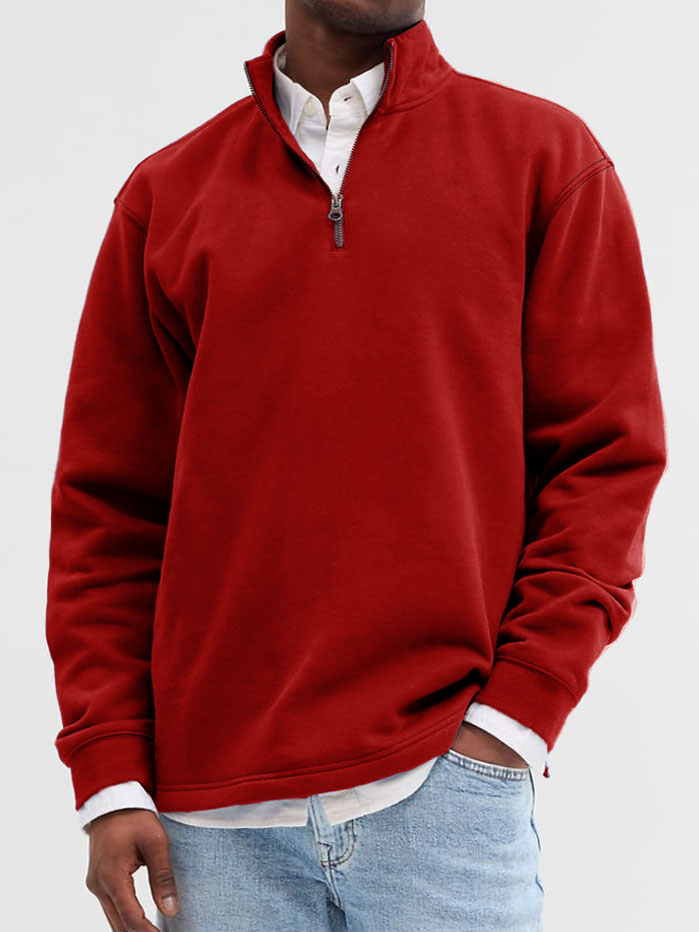 Men's Fashionable Casual Zipper Polo Shirt
