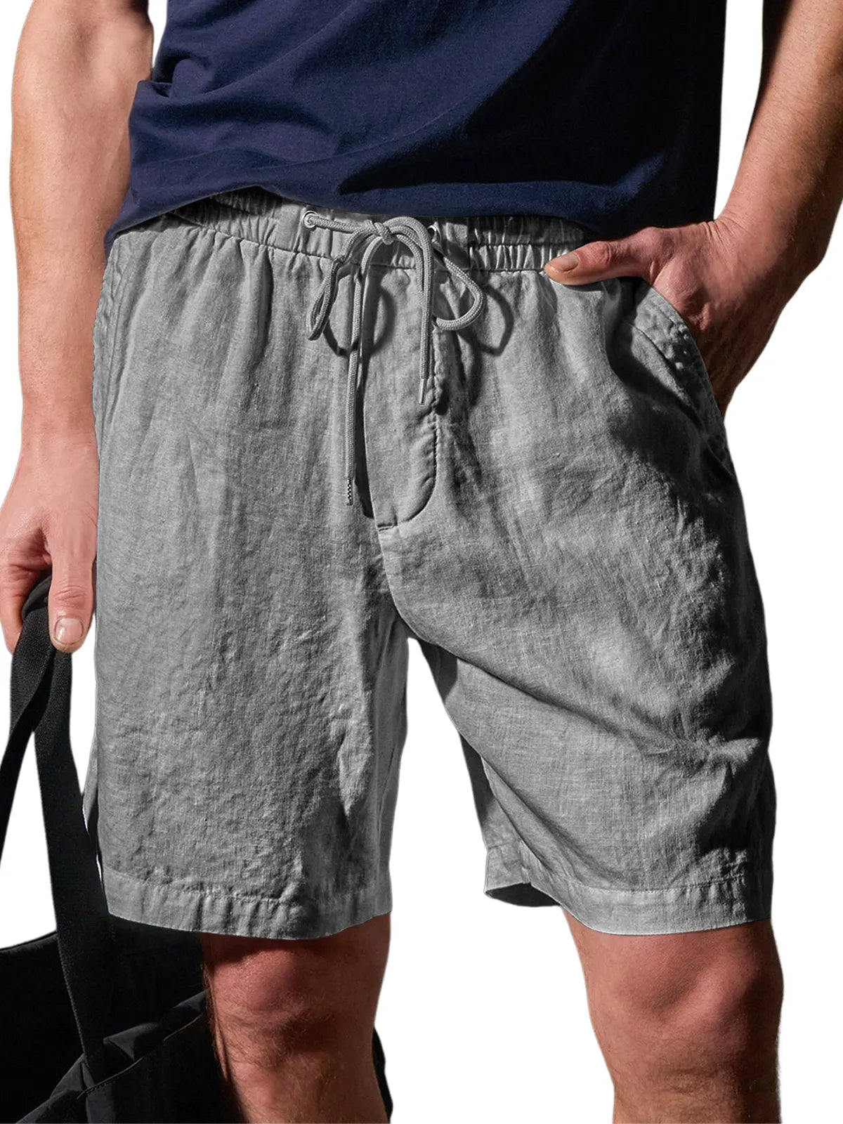 Men's Daily Comfort Elastic Waist Casual Solid Color Shorts
