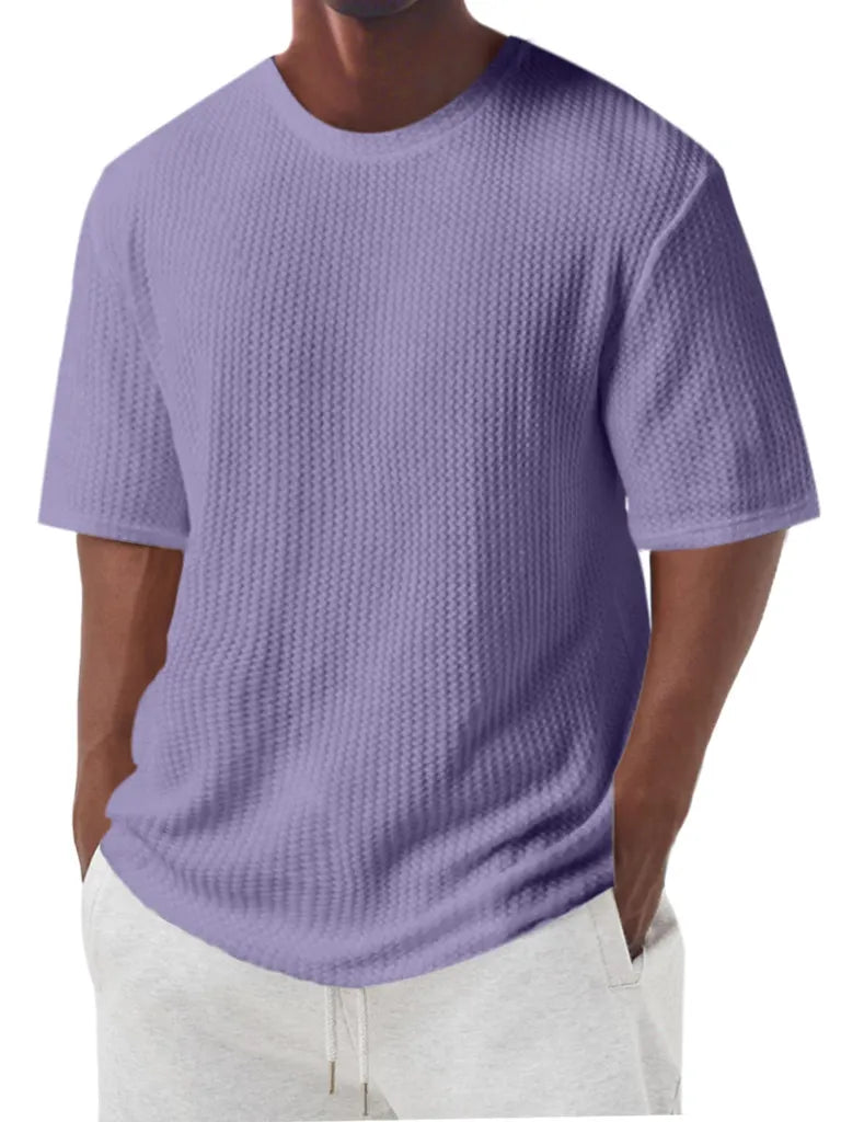 Men's Simple And Comfortable Texture Solid Color Short-sleeved T-shirt