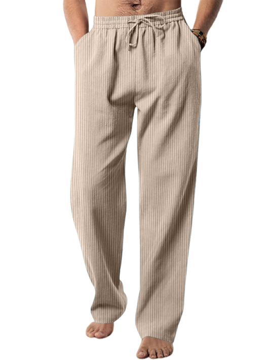 Men's Everyday Casual Solid Color Corduroy Trousers