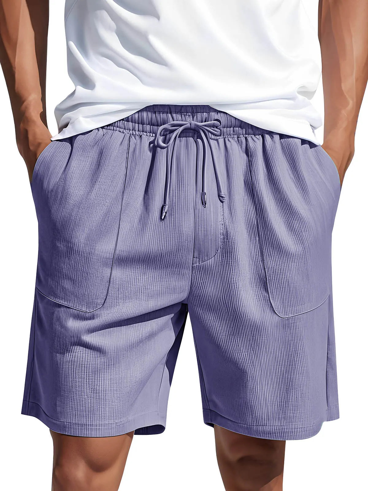 Men's Fashion Casual Corduroy Pocket Lace-up Shorts