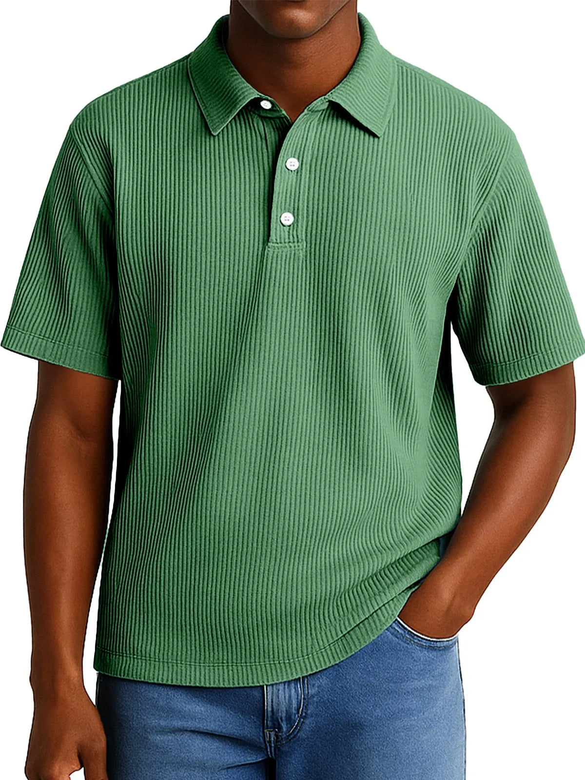 Men's Daily Casual Pitted Short-sleeved Lapel Polo Shirt