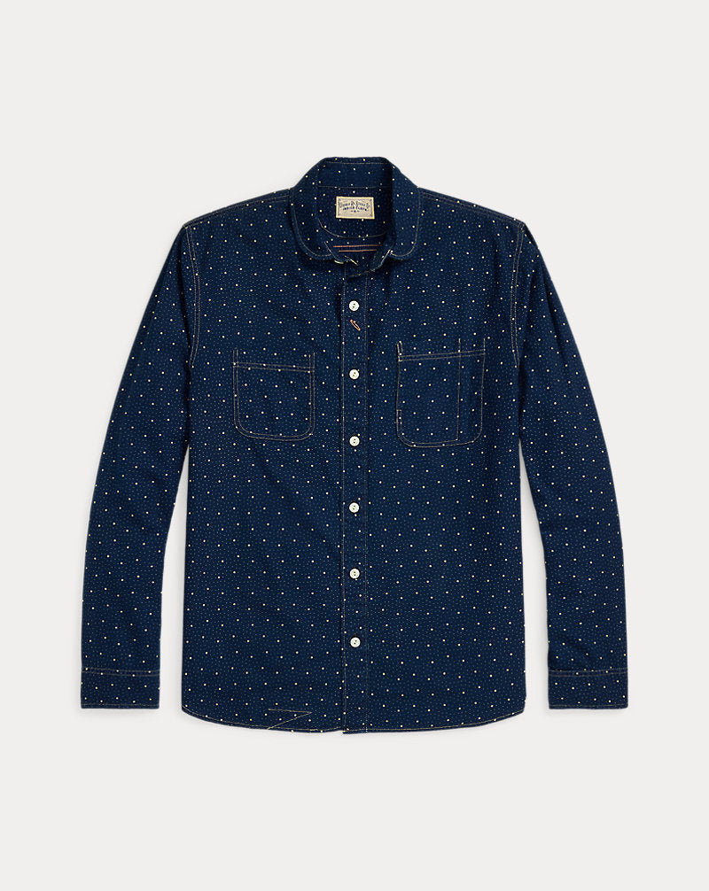 Dot-Print Indigo Workshirt Indigo